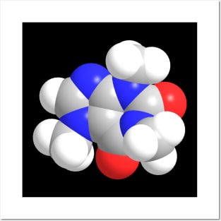 Caffeine Molecule Chemistry Posters and Art